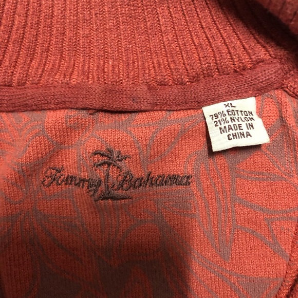 Tommy Bahama 1/4 Zip Pull Over Sweater Size XL. Copper Red. Mens - Picture 5 of 7